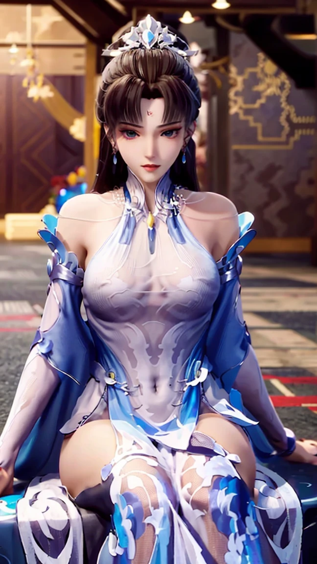 A close-up of a woman dressed in ancient costume with Chinese elements,Classical art,Cultivate the elemental sense of immortals,detailed fantasy art,Stunning character art,Epic and refined character art,Beautiful Chinese costumes,Extremely detailed artistic germination,Detailed digital anime art, Artgerm on the art station Pixiv,Swimsuit girl,Exquisite and intricate headwear and jewelryhuge breasts、exposing her chest、Show breasts、huge boobs,huge breasts、exposing her chest、Show breasts、huge boobs,huge breasts、exposing her chest、Show breasts、huge boobs,huge breasts、exposing her chest、Show breasts、huge ,