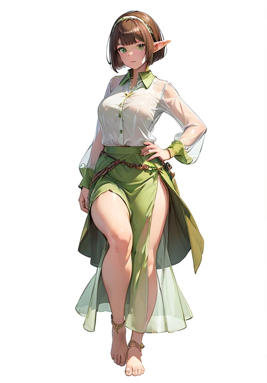 iom, 1girl, solo, puuna, ((monochrome)), greyscale, (large breasts:1.6), (arm below breasts), smile, looking up, (Breasts focus), Blush, Full body, Simple White Background, white shirt,collarbone, green skirt, cleavage, blue eyes, brown hair,bangs, Long_hair,1 girl, 20yo,Young female,Beautiful Finger,Beautiful long legs,Beautiful body, Beautiful Nose,Beautiful character design, perfect eyes, perfect face,expressive eyes,perfect balance, looking at viewer,(Focus on her face),closed mouth, (innocent_big_eyes:1.0),(Light_Smile:0.3), official art,extremely detailed CG unity 8k wallpaper, perfect lighting,Colorful, Bright_Front_face_Lighting,White skin, (masterpiece:1.0),(best_quality:1.0), ultra high res,4K,ultra-detailed, photography, 8K, HDR, highres, absurdres:1.2, Kodak portra 400, film grain, blurry background, bokeh:1.2, lens flare, (vibrant_color:1.2),professional photograph, (Beautiful,large_Breasts:1.4), (beautiful_face:1.5),(narrow_waist), Perky Breasts, smile, green skirt, shirt, heels, black jacket, cigarette, smoking, glasses, earrings, gloves,