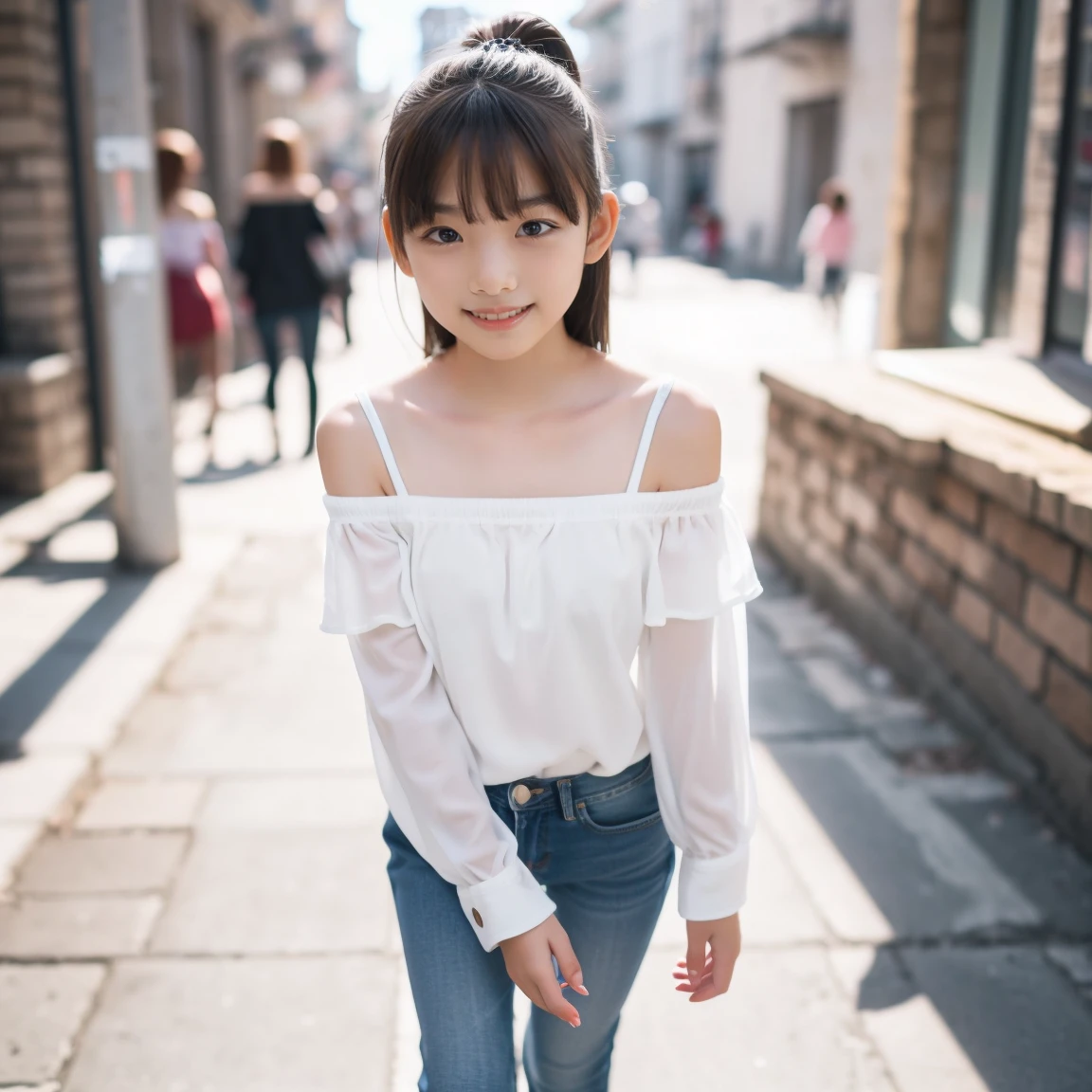 1girl, idol, close-up,photo, film, depth of field, model, looking at viewer,visible panties, panties,(((skirt))),long sleeves,(((lift skirt))),(((cute clothes))),(((cotton panties))),((thick panties)),smile, girl,(((young))),(((baby girl))),(((ta))),cute face,(((cute body))),(((little body))),(((smallish body))),(((wrinkled panties))),thin body,skiny,slender,(((very short body))),(((small breasts))),(((manaita))),(((smallish girl))),