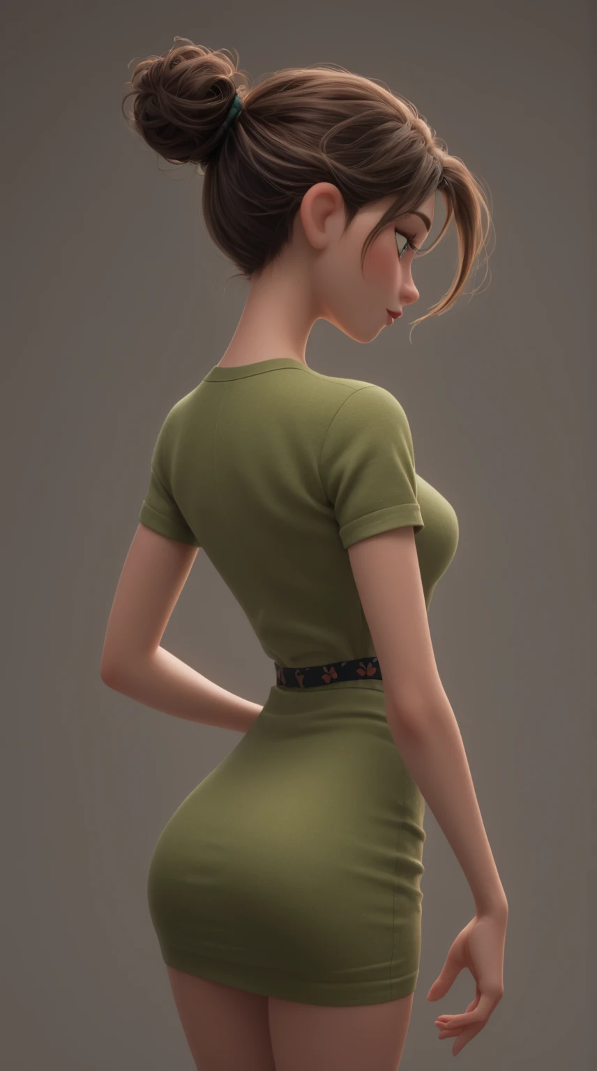 Dressed, (Photoreal: 1.4), (Hyperrealistic: 1.4), (Realistic: 1.3), (Smooth Lighting: 1.05), (Improved Cinematic Lighting: 0.9), 32K, 1 Girl, 20 Year Old Girl, Realistic Lighting, Backlit, Face Lights, Ray Tracking, (Bright Light: 1.2), (Quality Improvement: 1.4), ( Top quality realistic textured skin: 1.4), fine detailed eyes, detailed face, fine quality eyes, (tired, sleepy and satisfied: 0.0), face close-up, t-shirt, (enhance the atmosphere of body line: 1.1), (enhance the beauty of skin texture: 1.1), full body, tight skirt, mom, mom, tight clothes with body lines, bust line emphasis, big, faced, neat, Mom, Mom --auto --s2