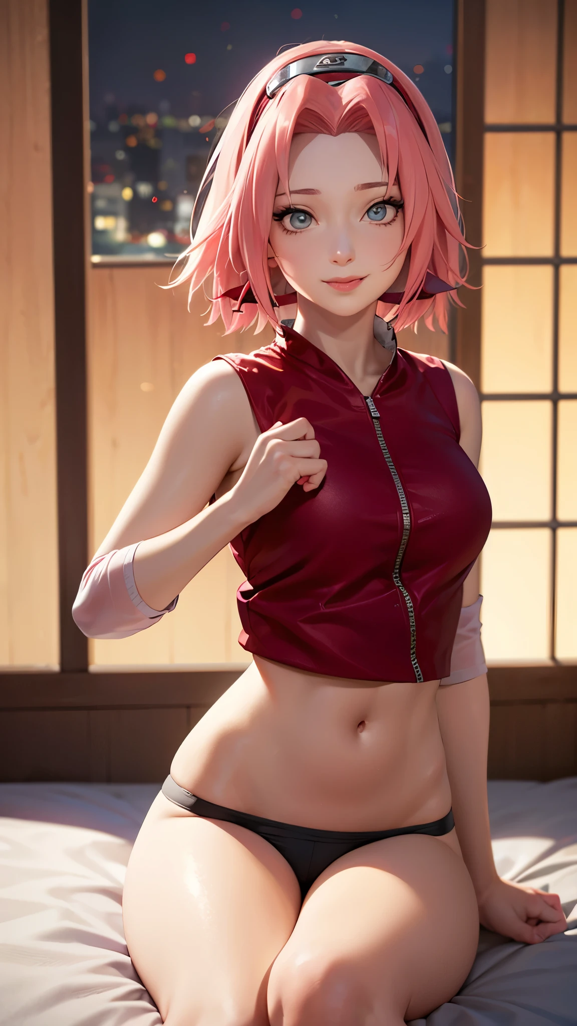 beautiful detailed eyes, beautiful detailed lips, extremely detailed eyes and face, longeyelashes, 1girl(Sakura Haruno - Naruto Shippuden), sexualheartshaped face, seductive smile, sexy body, transparent sexy clothing, no underwear, naughty girl, tongue out, sitting on bare bottom, nsfw, high quality, 4k, 8k, highres, masterpiece:1.2, ultra-detailed, realistic, photorealistic, photo-realistic:1.37, HDR, UHD, studio lighting, ultra-fine painting, sharp focus, physically-based rendering, extreme detail description, professional, vivid colors, bokeh, anime, hyper-detailed, highly detailed