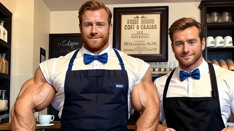35 years old, natural eyes, mature male, Stephen AMELL, stubble, white inch, lean  muscles,shirtless showing  pectoral muscles, abs and huge bulge , in a bakery, lots of bread, short sleeves, apron, baker, denim shorts, natural light, wet body, wheat skin, 1man, standing