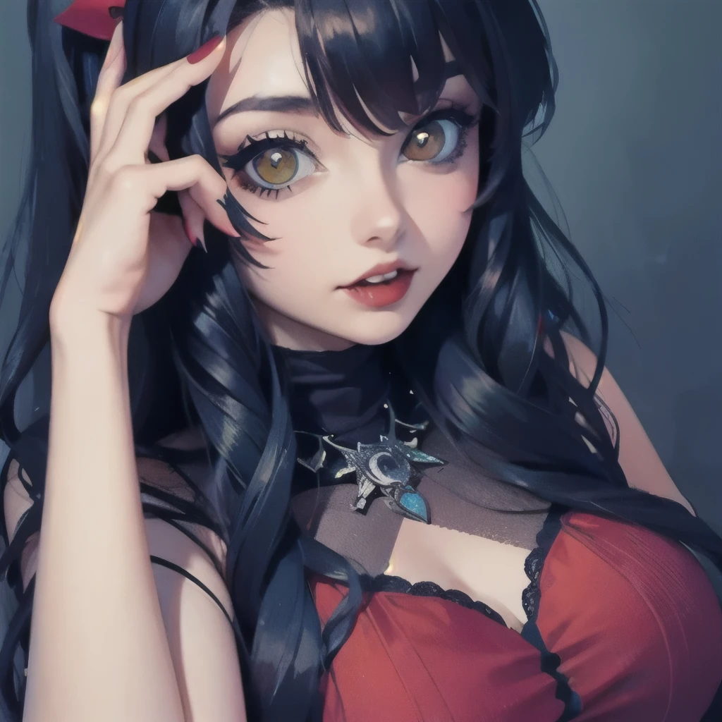 araffed woman sitting on a wooden deck with a dog, a portrait inspired by Ayami Kojima, reddit, gothic art, 1 7 - year - old goth girl, young beautiful amouranth, cruel korean goth girl, 1 7 - year - old anime goth girl, goth girl, anime girl in real life, amouranth, goth girl aesthetic