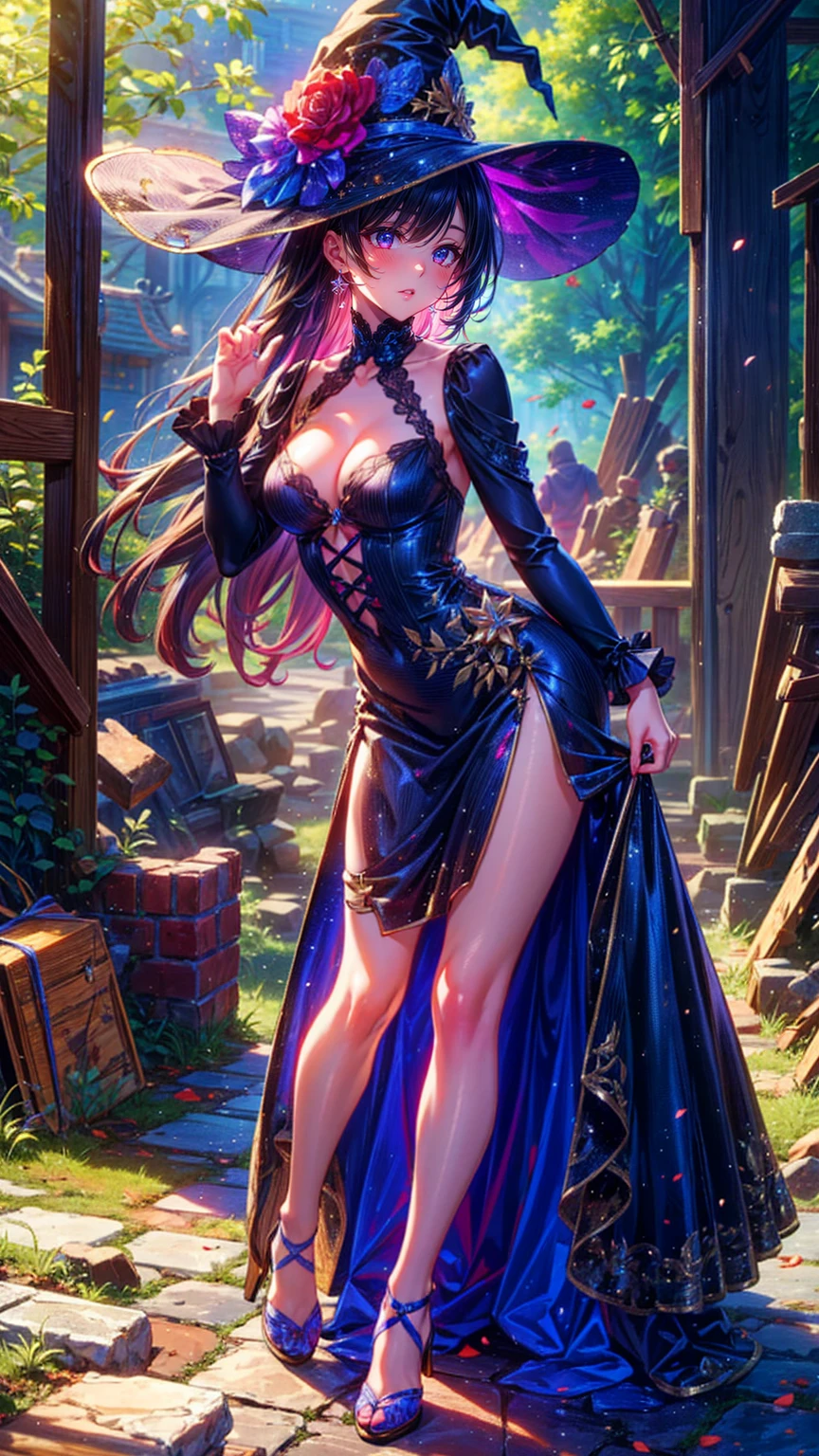 Yae Mico(purple eyes)Wedding dress)(beautifuls piernas)(beautiful)(from below)