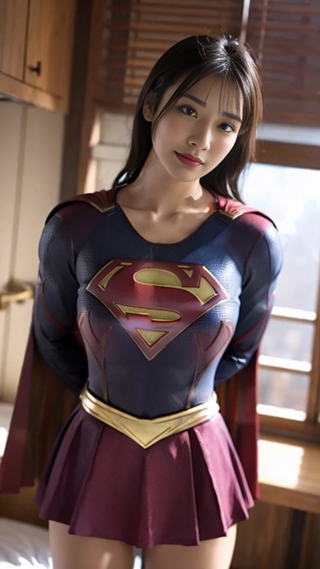 No background、(((Beautiful legs in black tights.)))、(((Legally express the beauty of your smile)))、((((Make the most of your original images)))、(((Supergirl Costume)))、(((Beautiful short bob hair)))、(((suffering)))、(((Please wear black tights....、Wear red boots)))、((Best image quality、8k))、((highest quality、8k、masterpiece:1.3))、(((Preserve background )))、Sharp focus:1.2、Beautiful woman with perfect figure:1.4、Slim Abs:1.2、Wet body:1.5、Highly detailed face and skin texture、8k