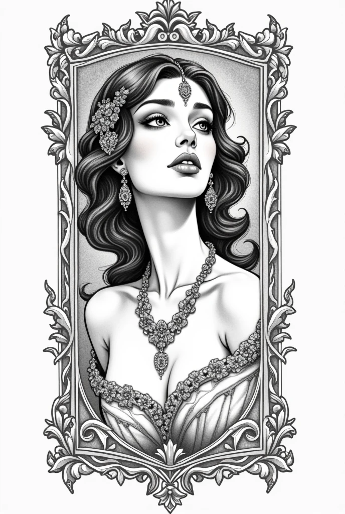 a Gothic mistress with large breasts and piercings on her nipples