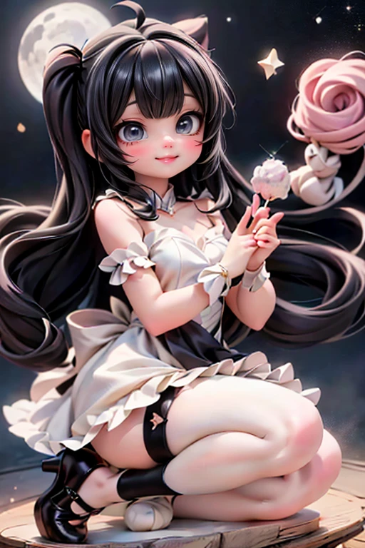 cheered up(Princesa Peach), wearing white gloves, colorful dress, cute smile happy face, blush, , handsome uwu man, long black hair slimes, with feather design, Party spray pain background, colorful painting dress, mixed hair, Taken, Modern accessories , delicate and detailed eyes, delicate and detailed smile, opalescente, perolescente, holographic, light background tight panties, very tight panties, tiny panties, small panties