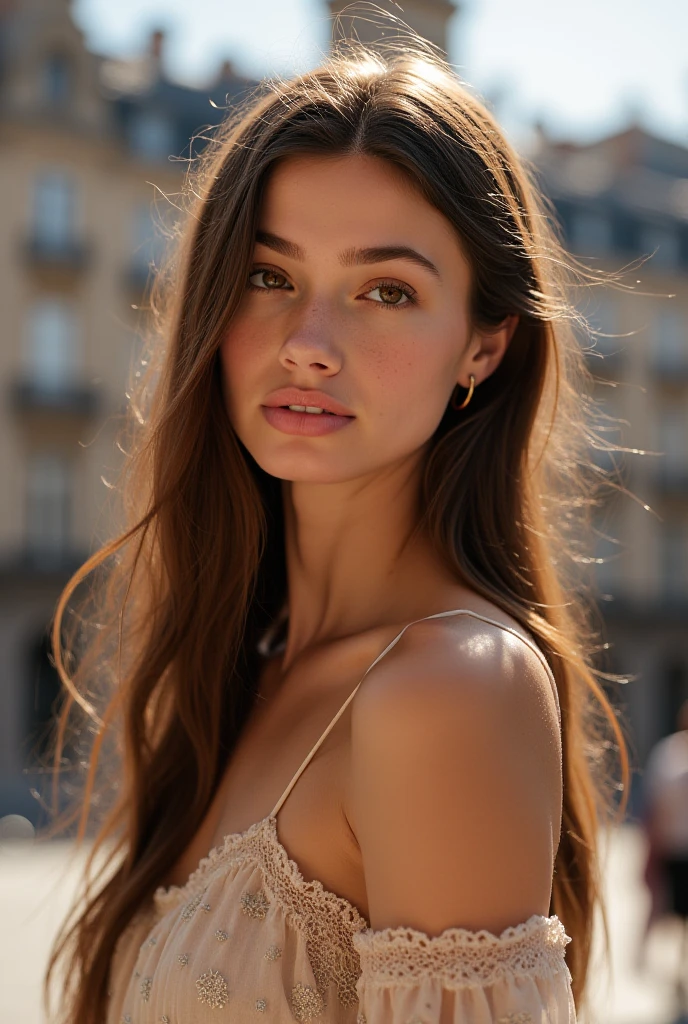 RAW, analog, Nikon Z 85mm, award winning glamour photograph,((best quality)), ((masterpiece)), ((realistic)), 18th century, vintage image, gorgeous French woman wearing, lace dress and corset, wearing a crown, 17 year old, (long brown hair), hazel eyes, small perky breasts, standing in Paris, louvre in background, petite, ((small breasts)), innocent, flower pedals in the air, (freckles:0.6), intricate details, highly detailed, sharp focus, professional, 4k, spring flowers blooming, god rays, hand model, stunning blue eyes, petite, delicate, innocent,highres, detailed facial features, high detail, sharp focus, smooth, aesthetic, extremely detailed, photo_\(ultra\), photorealistic, realistic, post-processing, max detail, roughness, real life, ultra realistic, photorealism, photography, 8k uhd, photography, SEMI-SILHOUETTE light, russian face