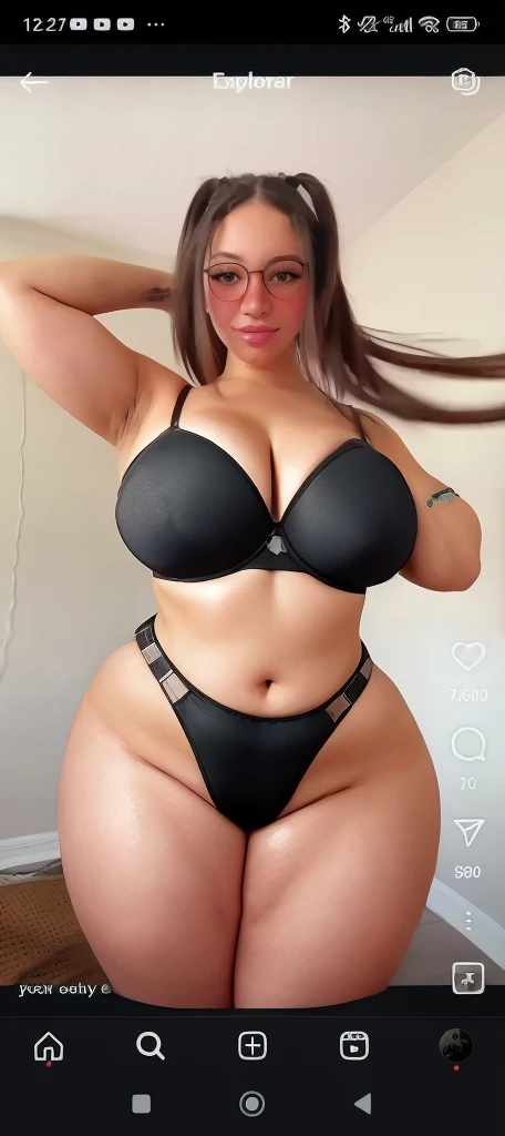  ((Estilo Vista de Corpo Inteiro, plano completo, Vista  frontal))  Black woman, a fat girl, big breasts and small, 20 years old, with glasses ,  com ,big vagina A Art Vista de Corpo Inteiro, plano completo, Vista   frontal,  de personagem, pontos de vista, um personagem, corpo inteiro, personagem com menos, estilo de roupa, no mesmo Estilo de cabelo, less Type of footwear, FORTE )):: ((full body view, plano completo, Vista  design de personagem,   pontos de vista, de um personagem, corpo inteiro,, personagem com menos, estilo de roupa, no mesmo Estilo de cabelo, less Type of footwear)):: Uma mulher Moreno de uma mulher seios ,cabelo afro caindo para a frente, Tipo Rasta, but braided, com belos seios corpo perfeito com , a wide thigh is a beautiful woman, com seios lindos corpo perfeito, uma coxa larga, um destino com ,sexual expression, erotismo (fundo Branco liso ) obra-prima, 4K, HD, Ultra: (melhor qualidade, 4k, 8K, high resolution, arte: 1,2), ultradetalhada, (realista, fotorrealista, fotorrealista: 1,37)
