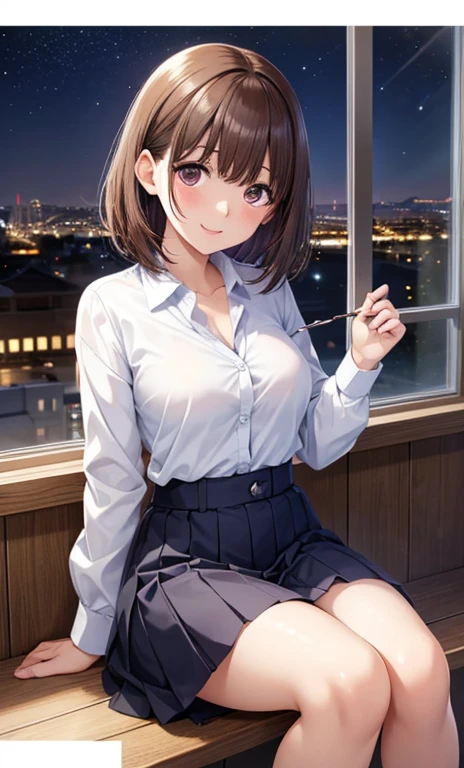 (super high quality,Ultra-high resolution,16K,super masterpiece,Ultra HD,Detailed shading),Full body photo,the sunlit entrance,A seductive mother,(popped collar White shirts,Bring the hem out,Tight collar,Long sleeve,BLACK Tight Skirt),sexly,Short black hair,Sweep your bangs to the side,Glasses,smile,Pearl Earrings,Pearl Necklace,Engagement Rings,slouch,Opening the Door,