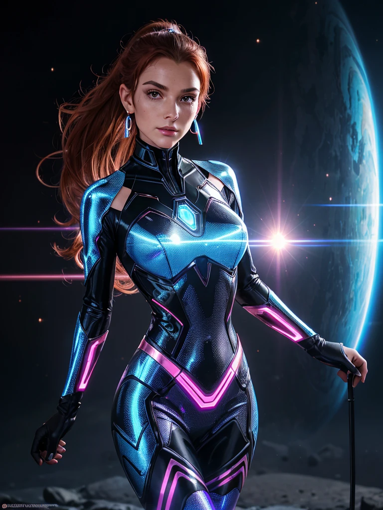 a vivid nanopunk painting, transparent, Lavish, low camera angle, upper body girl, Ginger long hair, lies, Nervousness art movement, (mutate transparent body:1.4), (transparent clothes like glass:1.4), illuminated from within with neon light, City background, maroon and purple, scifi, (realistic), 8k, RAW photo, volumetrics dtx, (film grain, bokeh, blurry foreground), (masterpiece), (realistic), 8k, RAW photo, very wide shot, octane render, unreal engine, volumetrics dtx, (film grain, bokeh, blurry foreground)