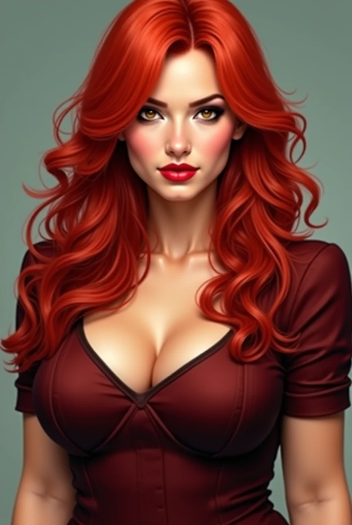 check_9, check_8_up, check_7_up, 1 girl, Simplified background, Asiatic, casual clothes , sunny, beautiful, flirty face, Red lips, sharp eyes, big breasts, big ass, Beautiful eyelashes, cute face, high detail, Hands, seductive face, Good Makeup, Red hair, orange hair, cute face, white top, short shorts
