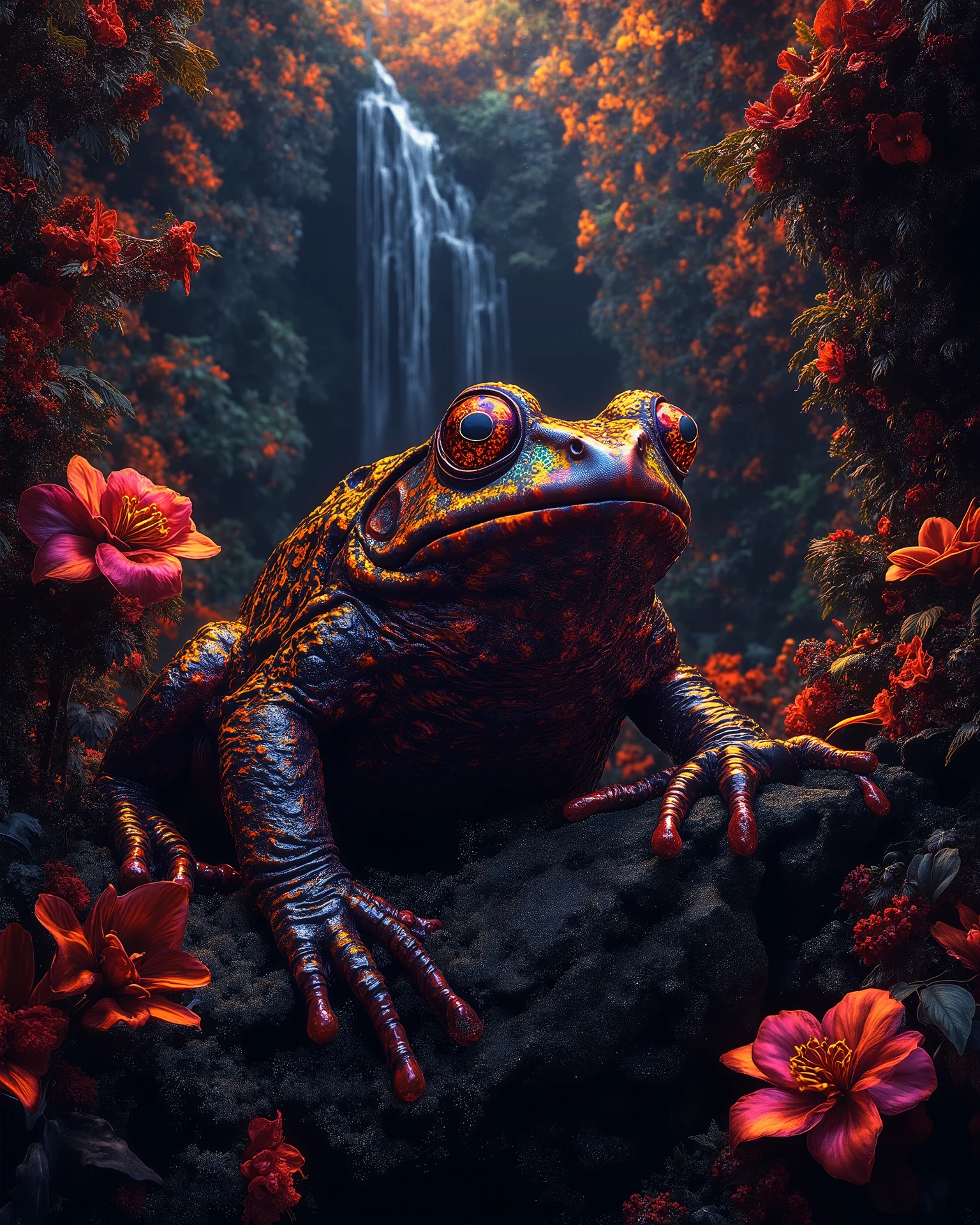 Epic, photorealistic, awsome, amazing, hires, 4k, photo off an frog, vivid color