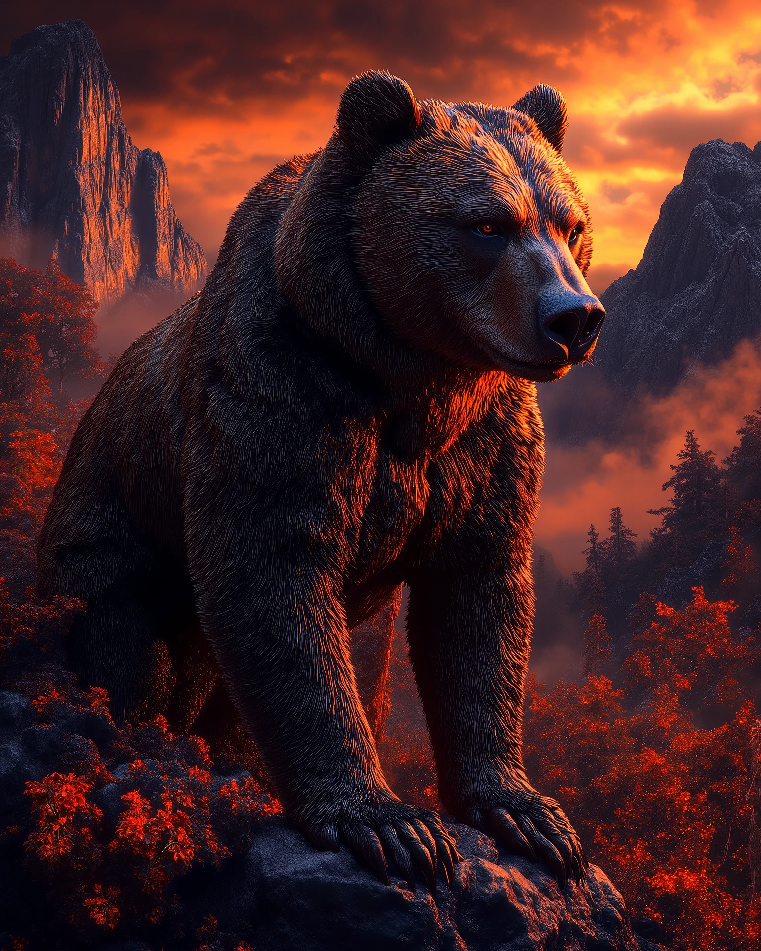 Epic, photorealistic, awsome, amazing, hires, 4k, photo off an bear, vivid color