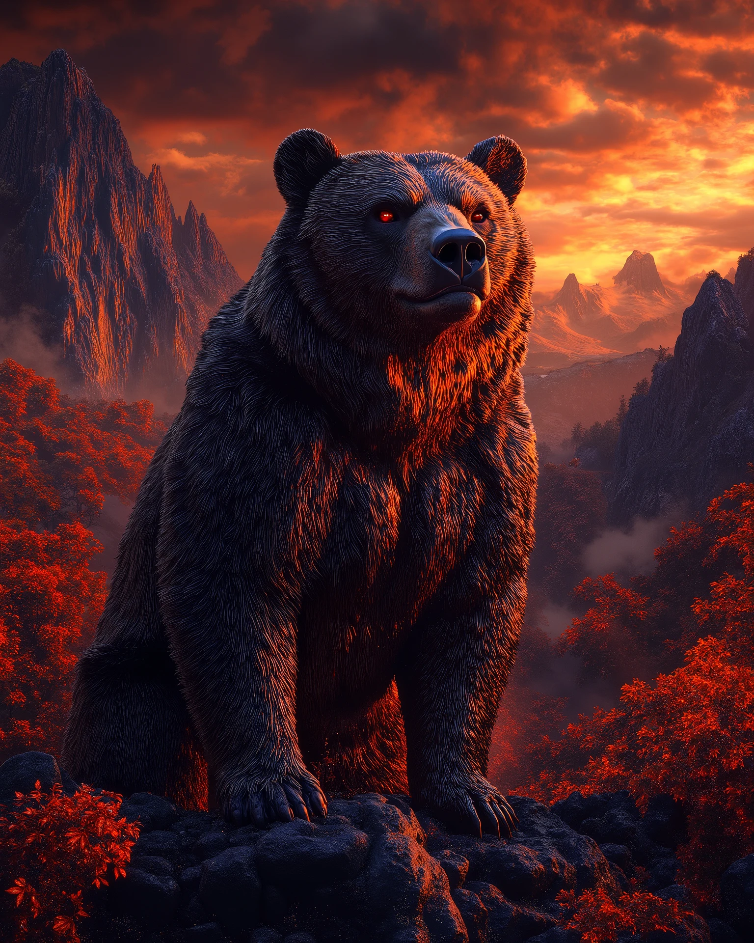 Epic, photorealistic, awsome, amazing, hires, 4k, photo off an bear, vivid color