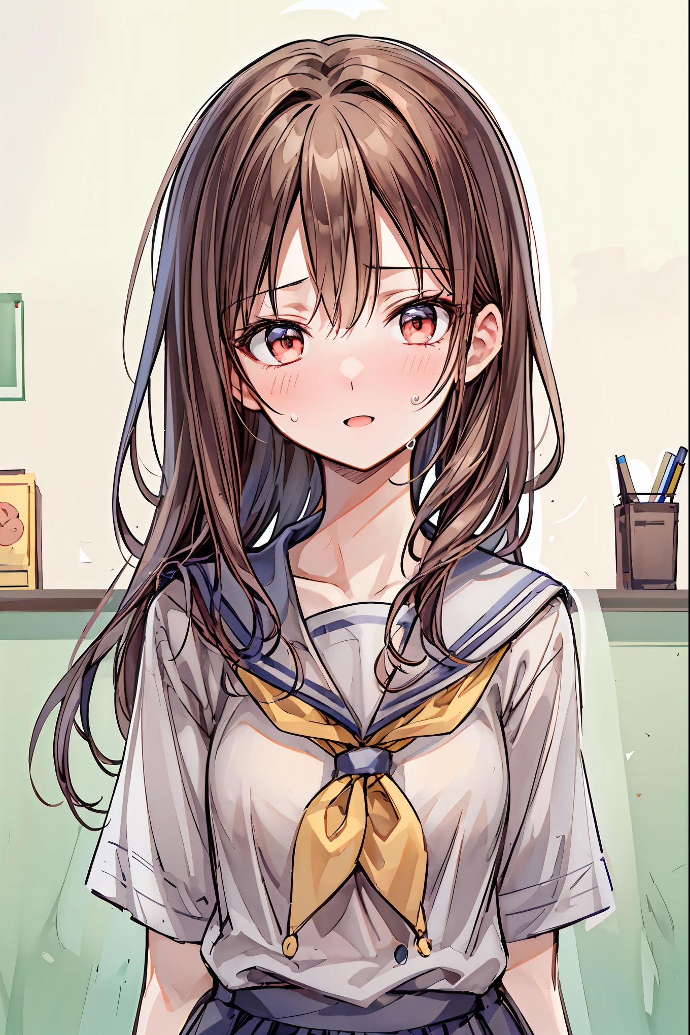 ( best quality , 8k, 32K, Masterpiece, super high definition,:1.2),born, 2girls, Super Cute , natural light,Clear shining eyes, 20 years old, medium bust , Fair-skinned ,Red face, dynamic angle at which the head opens,, (:0.8) ,(final:0.8), (Vulgar:0.8), ( ridiculously raped:0.8),( steam:0.8),,( is shaking:1.3)),(tears:0.7) ,sweat, Be happy, , In the classroom, (( school uniform)), Line of sight, nsfw, close-up face, face up, Upper body photo, white background