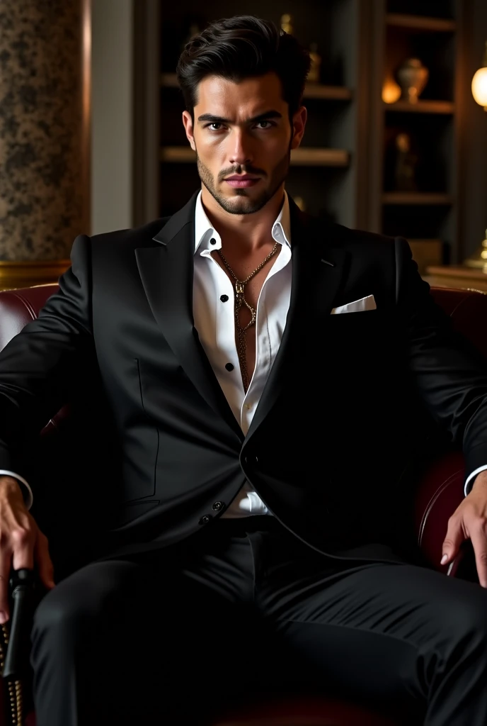 30 years old,daddy,"shiny suit ",Dad sat on sofa,k hd,in the office,"big muscle", gay ,black hair,asia face,masculine,strong man,the boss is,handsome,,leather gloves,lecherous dad,look straight ahead,dad is handsome,dad is handsome ,dad is "horny dad"