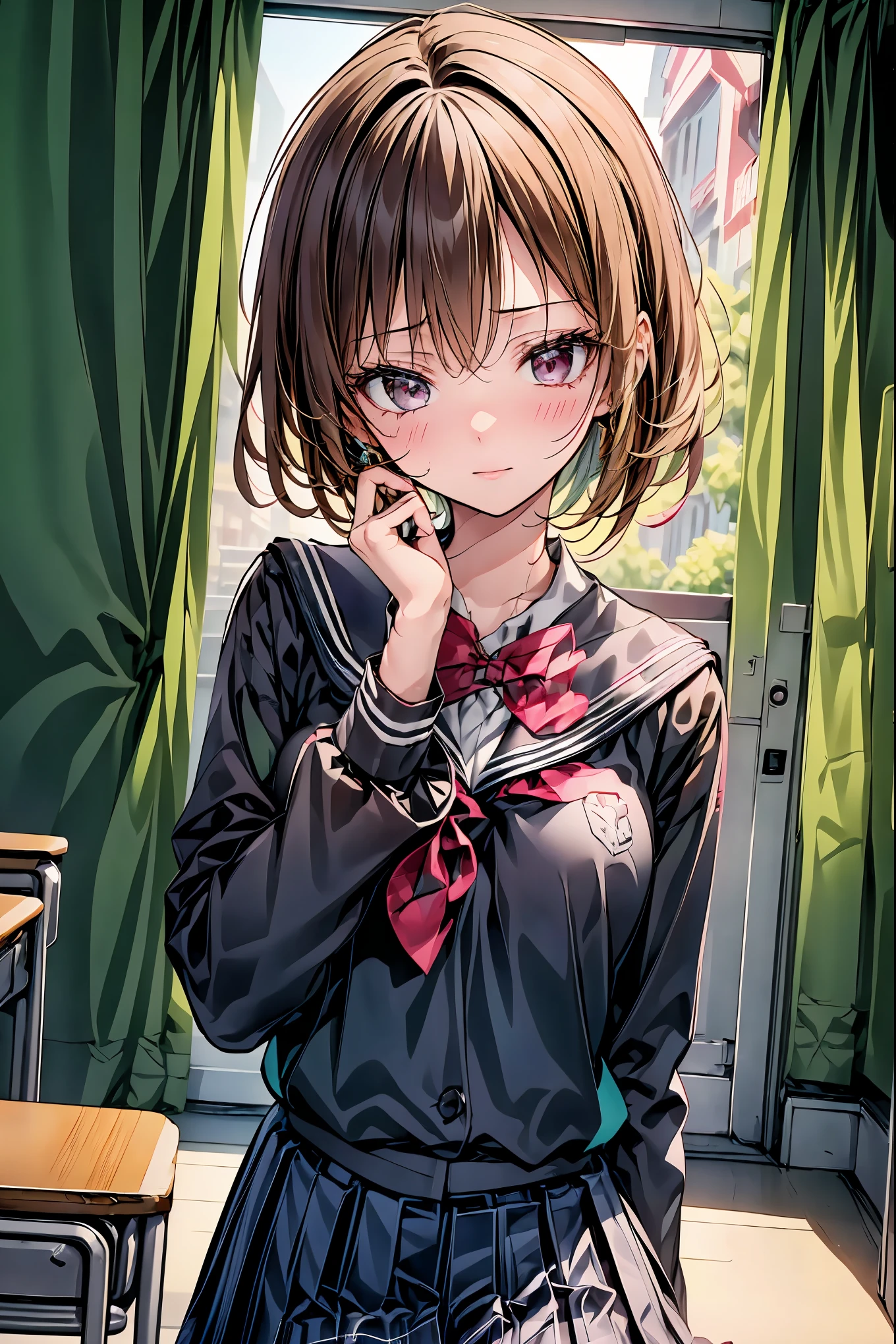 ( best quality , 8k, 32K, Masterpiece, super high definition,:1.2),born, 2girls, Super Cute , natural light,Clear shining eyes, 20 years old, , Fair-skinned ,Red face, dynamic angle at which the head opens,, (:0.8) ,(final:0.8), (Vulgar:0.8), ((Speaking Heart), happy, open your mouth, close eyes, :0.8),( steam:0.8),,( is shaking:1.3)),(tears:0.7) ,sweat, Be happy, , In the classroom, (( school uniform)), Line of sight, , close-up face, face up, Upper body photo, white background