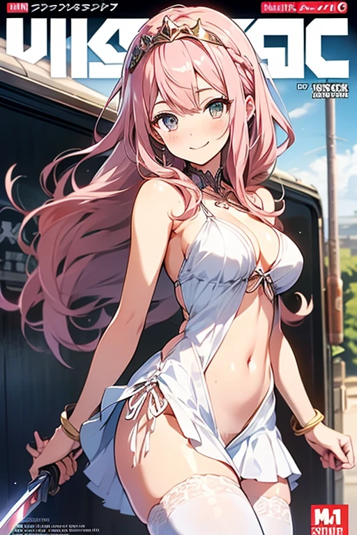 score_9, score_7_up, score_6_up, masterpiece, best quality, source_anime, game cg, BREAK solo, 1girl, skrnfa, teen, blue eyes, pink hair, long hair, straight hair, hair intakes, parted bangs, forehead mark, dark skin, large breasts, BREAK nude, red lingerie, bra, panties, looking at viewer, embarrassed, open mouth, blush, arm behind head, sexy pose, outdoor,