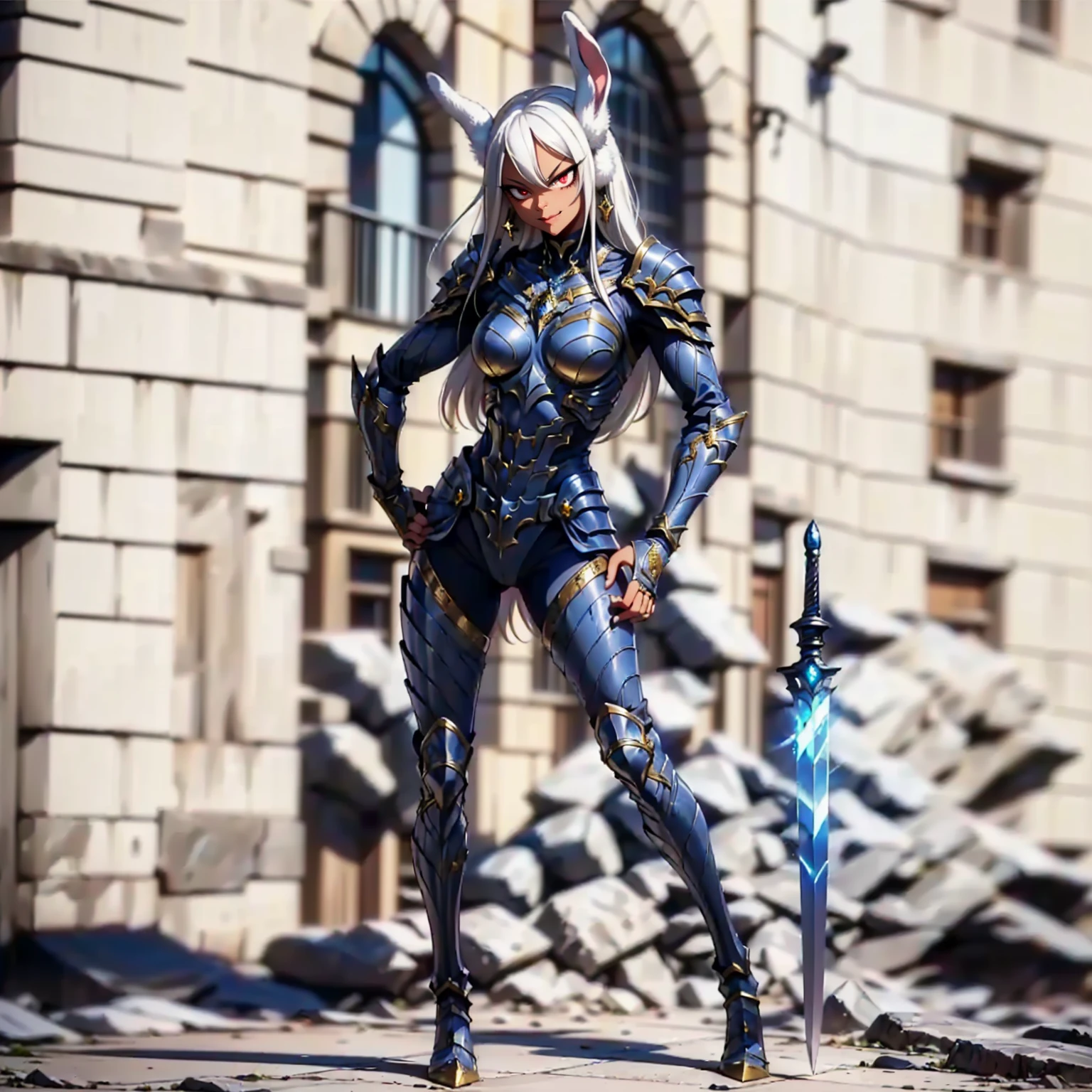 serious look, looking away, leaning to chimney, peeks out, on the roof, (holding a sniper riffle, weapon, gun:1.2), masterpiece, higres, 3D, best quality, Siete, 1girl, large breasts, blue eyes, long hair, ponytail, white hair, lips, makeup, cleavage, jewelry, earrings, armor, shoulder armor, pauldrons, revealing clothes, bodysuit, fishnets, gloves, fingerless gloves, chain, thighhighs, boots, <lora:Siete2_lora:0.7> <lora:background_detail_enhanced_simplified:0.4> <lora:add_detail:0.4>
<lora:more_details:0.4>