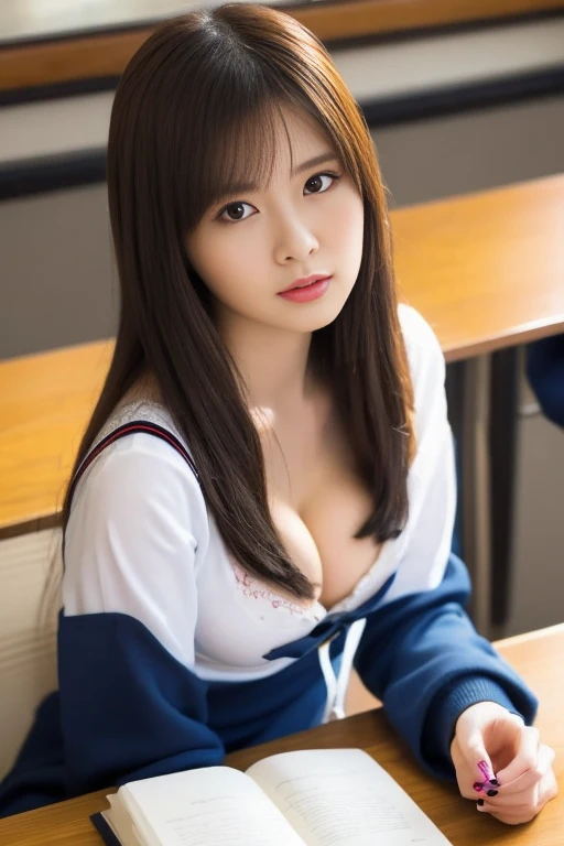 realistic photos of 1 cute Korean star, streaked hair, white skin, thin makeup, 32 inch breasts size, wearing hoodie, sitting at the playground, UHD