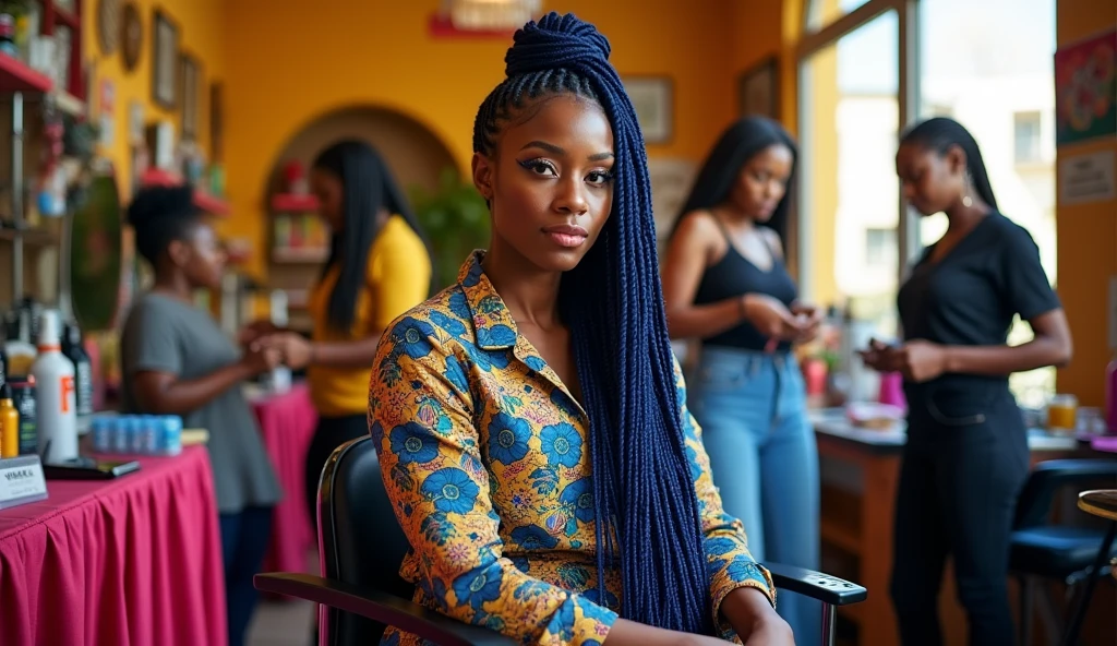 photo tres realiste ,8k utra ,fille noire ,dans un magasin