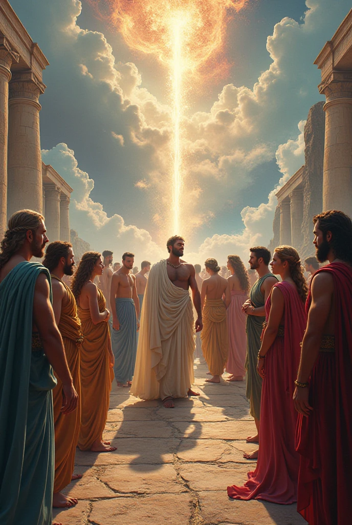 Sun god apollo helping ancient greeks