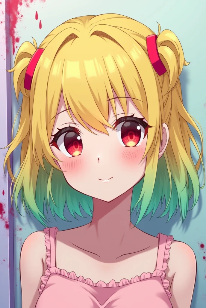rubyhoshino, Hoshino Ruby, Long Hair, bangs, Blonde Hair, (Pink Eyes:1.3), (Symbol-shaped pupil:1.5), Multicolored Hair, Two-tone hair, happy smile, smile, Open your mouth,smile,Tank top shirt,Shorts,Belly button,Sweat,Wet Naked,Wet clothes,Eating ice cream,Sitting leaning against the sofa,Daytime,So that the whole body goes into the illustration,
Break indoors, room,
壊す looking at viewer,Destroy the whole body (masterpiece:1.2), highest quality, High resolution, unity 8k wallpaper, (figure:0.8), (Beautiful fine details:1.6), Highly detailed face, Perfect lighting, Highly detailed CG, (Perfect hands, Perfect Anatomy),