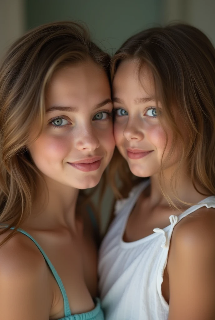 A young looking15-year-old schoolgirl sucks her older sister - SeaArt AI