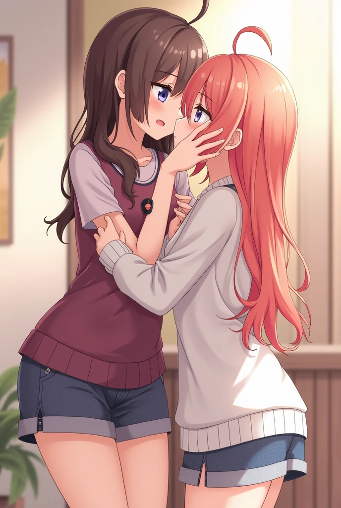 A girl having sex with an anime boy