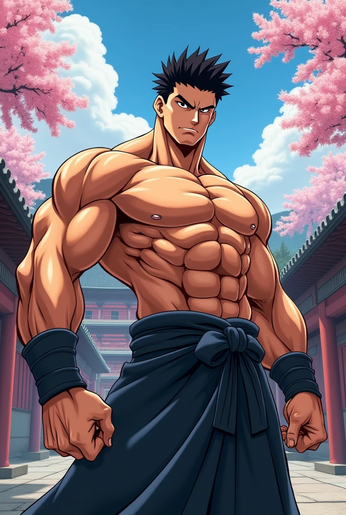 Hunk samurai, Topless, muscle flex, delicate muscle lines, abs, bulge, erection, seductive