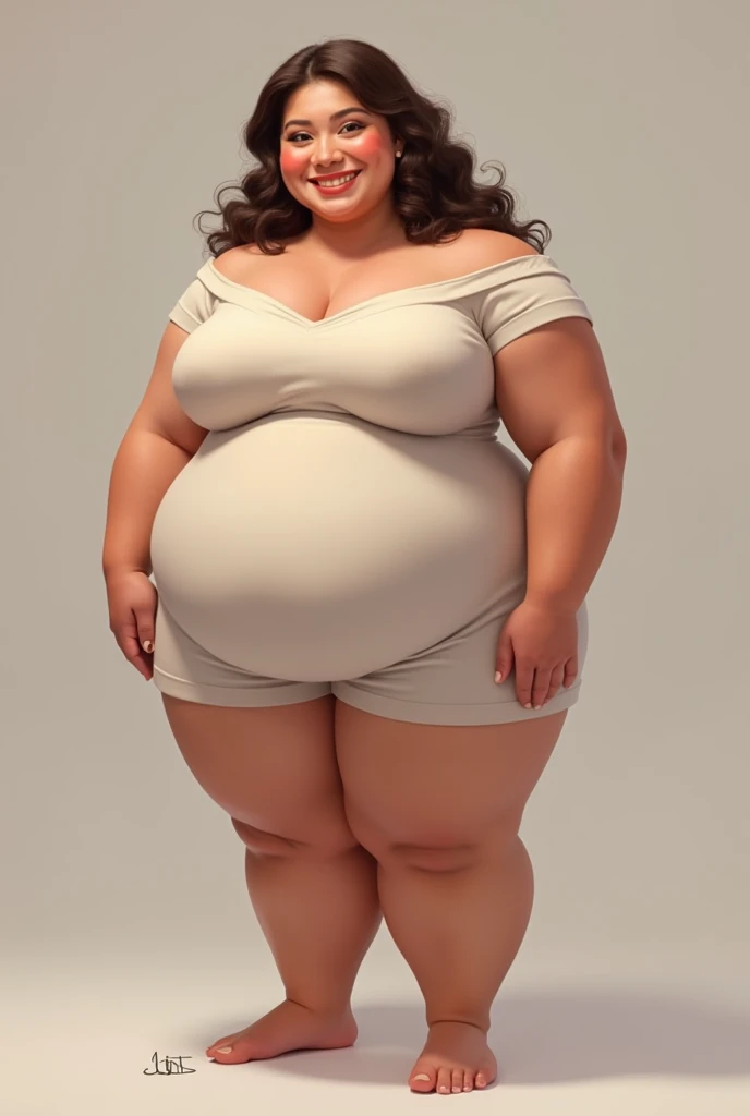 A shy, large woman