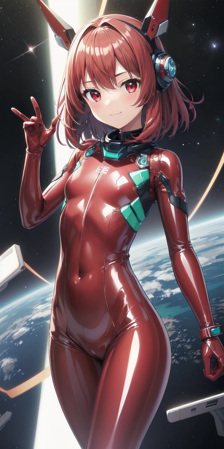 ((masterpiece)), ((best quality)), ((highres)), 1girl, solo, superhero, (red leotard), bare legs, red boots, matching boots, aura, blue aura, sleeveless, red gloves, bracelets, matching gloves, looking at viewer, light particles, city backdrop, perfect hands, perfect eyes, powering up, perfect leotard, perfect legs, perfect arms, perfect fingers, green hair, aquamarine eyes, medium breasts, short hair, bob hair, blue skin, light sprinkles,