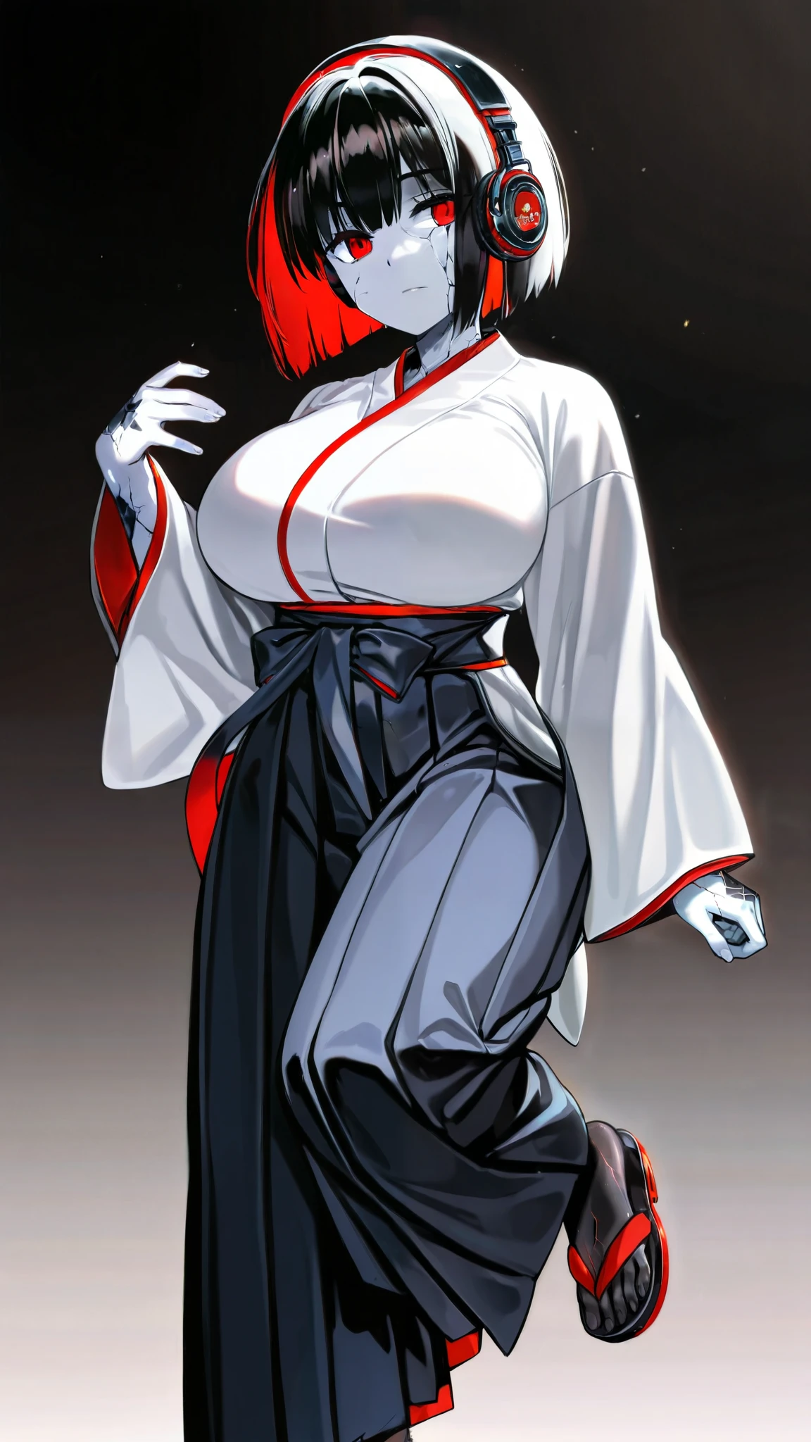 (comic style), (colored line art:1.5), (1girl:1.3), ((black and white)), hanfu, geisha, ((zen)), (masterpiece, top quality, best quality), extreme detailed background, good composition, good anatomy, perfect lighting, good shading, zen calligraphy, (realistic:1.3), naked, nude