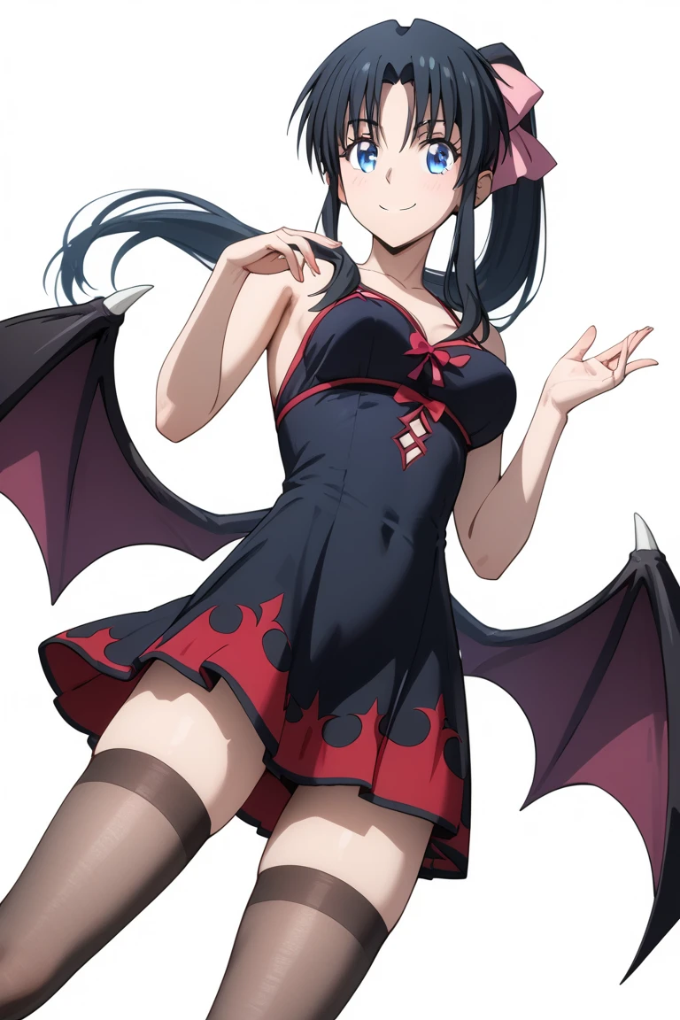 umbrella, holding_umbrella, remilia_scarlet, 1girl, rating:safe, parasol, red_umbrella, oriental_umbrella, tongue, wings, tongue_out, breasts, solo, bat_wings, bare_shoulders, pointy_ears, red_eyes, looking_at_viewer, no_headwear, upper_body, shared_umbrella, no_hat, :q, rain, cloud, beach_umbrella, bow, outdoors, blush, sky, wrist_cuffs, smile, hair_between_eyes, detached_collar, eyebrows_visible_through_hair, black_umbrella, red_bow, cleavage, dress, bangs, race_queen, holding, day, red_ribbon, red_neckwear, ribbon, medium_breasts, hair_bow, bare_arms, short_hair, blue_sky, hair_ribbon