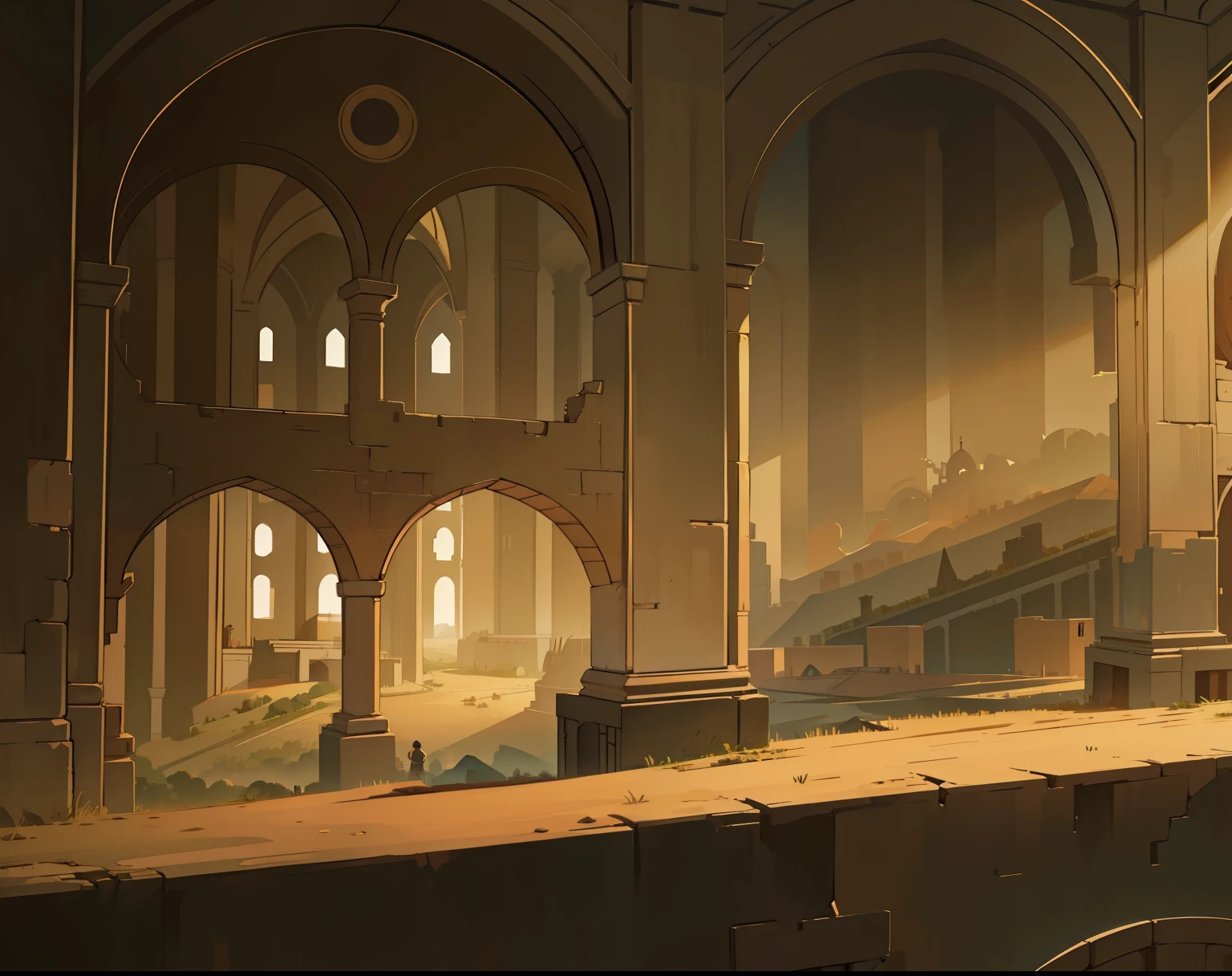  best quality, Tower of Babel，illustration, poster, 8K， masterpiece，Cartoon，Simple