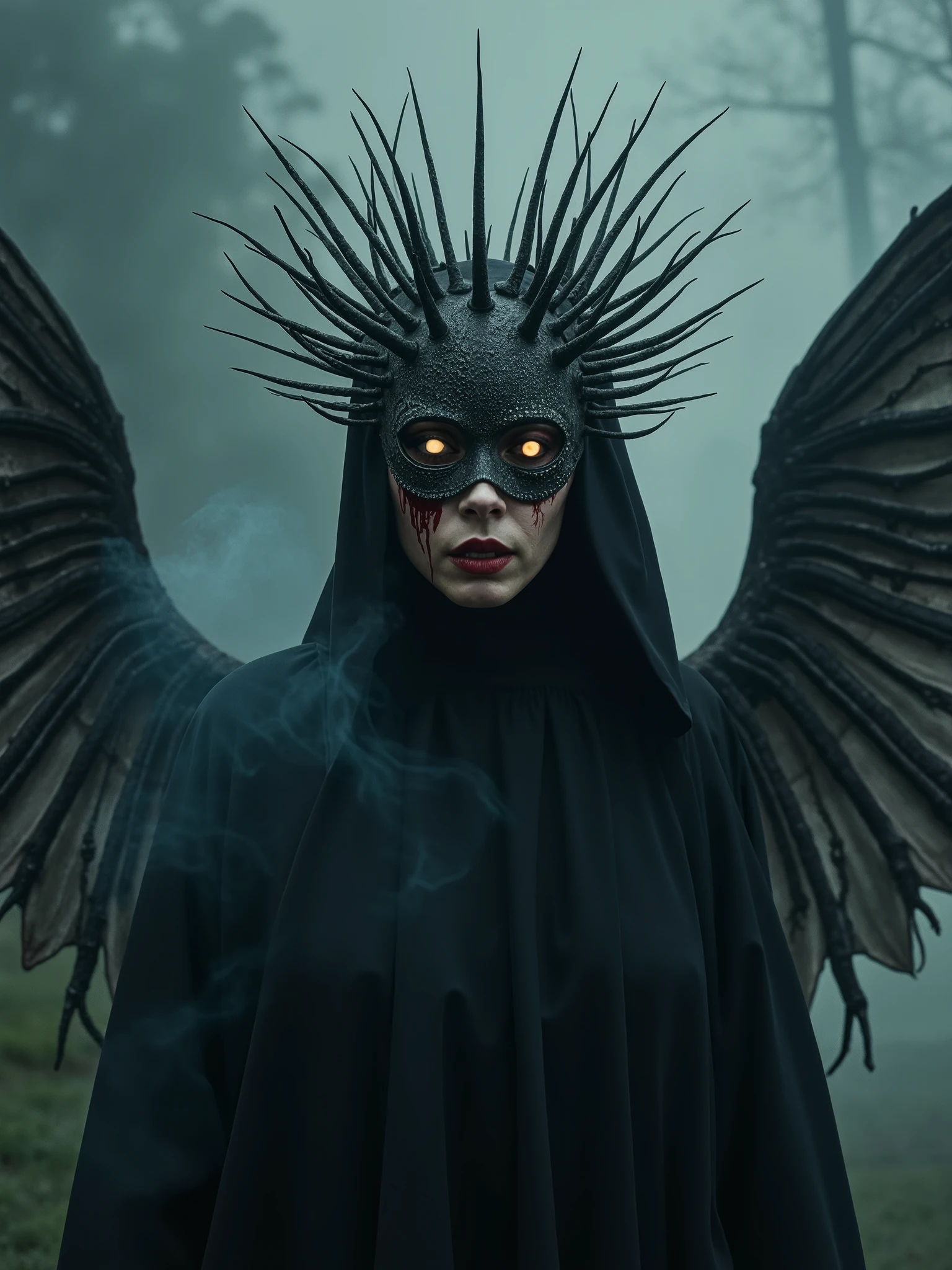 muste piece, best quality, High resolution, photorealistic, Baphomet,creepy atmosphere