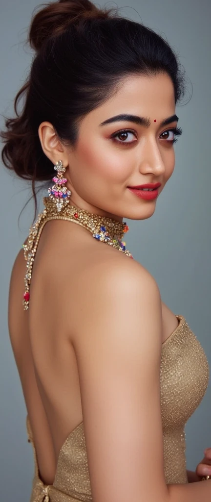 (best quality, masterpiece, ultra detailed, 8K, RAW photo), absuredres, a beautiful student model holding a sparrow, long black chignon with blunt bangs, azure outfit,grey eyes,parted greasy lips,kind smile,intricate jewelry,necklace,earrings, bliss, joyful, floral background,vibrant color, colorful,