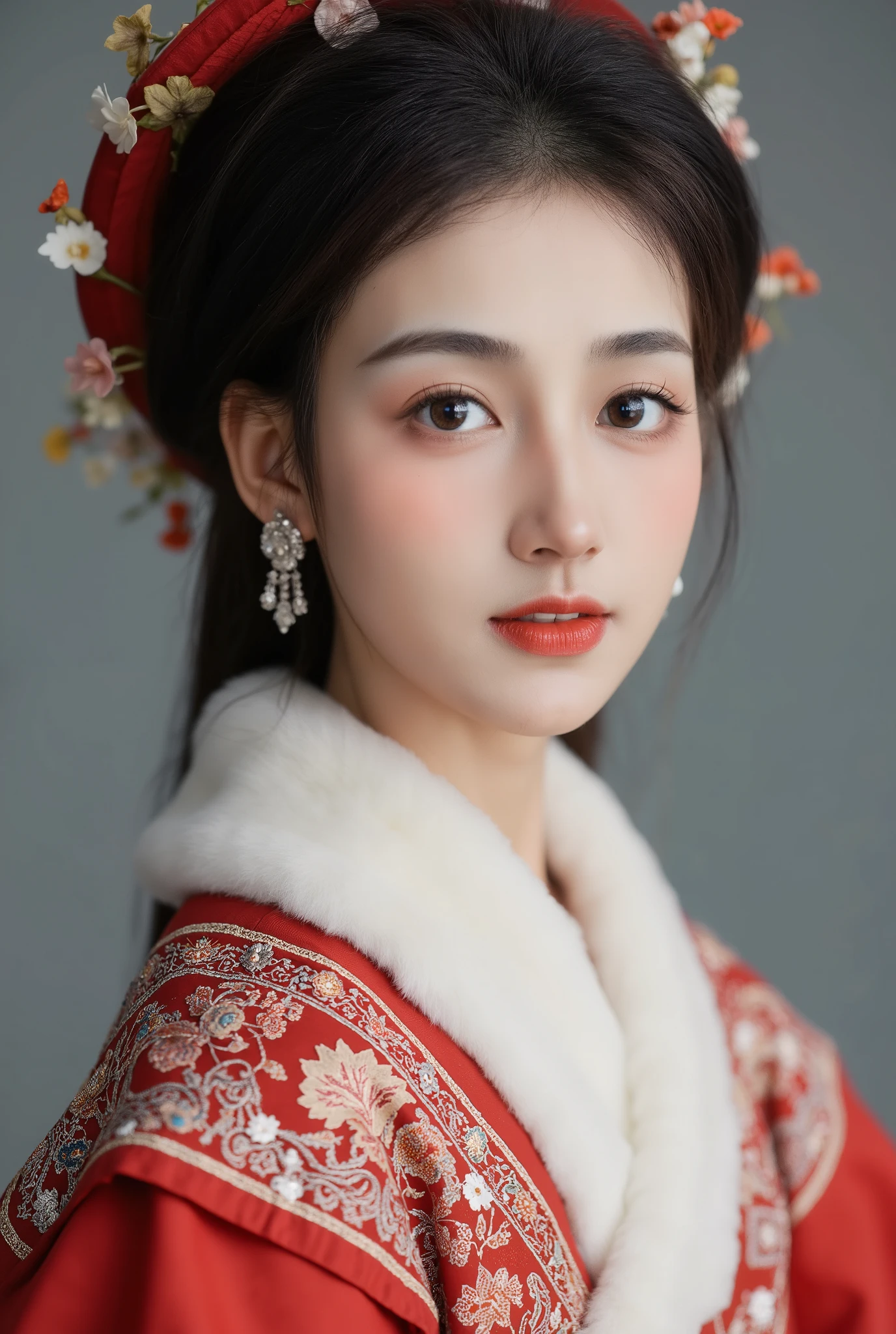 (8K,Best quality,masterpiece:1.2),ultra-high detail,Professional lighting,Best quality,Ultra-high resolution,Visually stunning,(1 girl:1.1),(Miao clothing、hat),Photo of human skin,(Perfect body 1.3)Super delicate face。