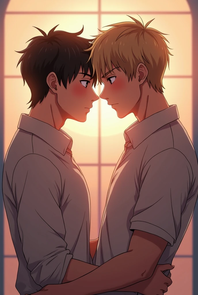 Can u draw gojo and nanami from jjk
Looking in to each other eyes with their hands on each other booties
Now kissing and taking their clothes off bl