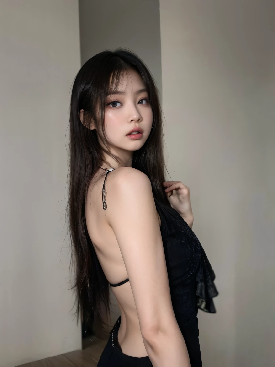 araffed asian woman with long hair in a white dress, blackpink jennie, gongbi, heonhwa choe, jaeyeon nam, wenfei ye, with long hair, lee ji-eun, lee ji - eun, sha xi, taejune kim, lulu chen, gemma chen, jossi of blackpink, seseon yoon, Jennie Kim, Jennie from blackpink