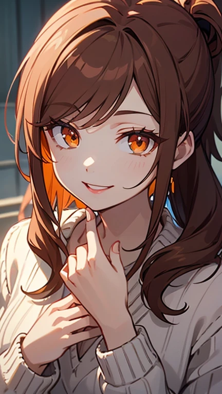 ((best quality)), ((highly detailed)), absurdres, (detailed eyes, deep eyes), (1girl), (glasses), <lora:smug face meme:.9>, smug_face_meme, <lora:genshinimpact_amber:1>, brown hair, long hair, hair ribbon, brown eyes, amberdef, goggles around neck, shrug \(clothing\), long sleeves, brown gloves, short shorts, red thighhighs, cleavage, (inside, in a closet)