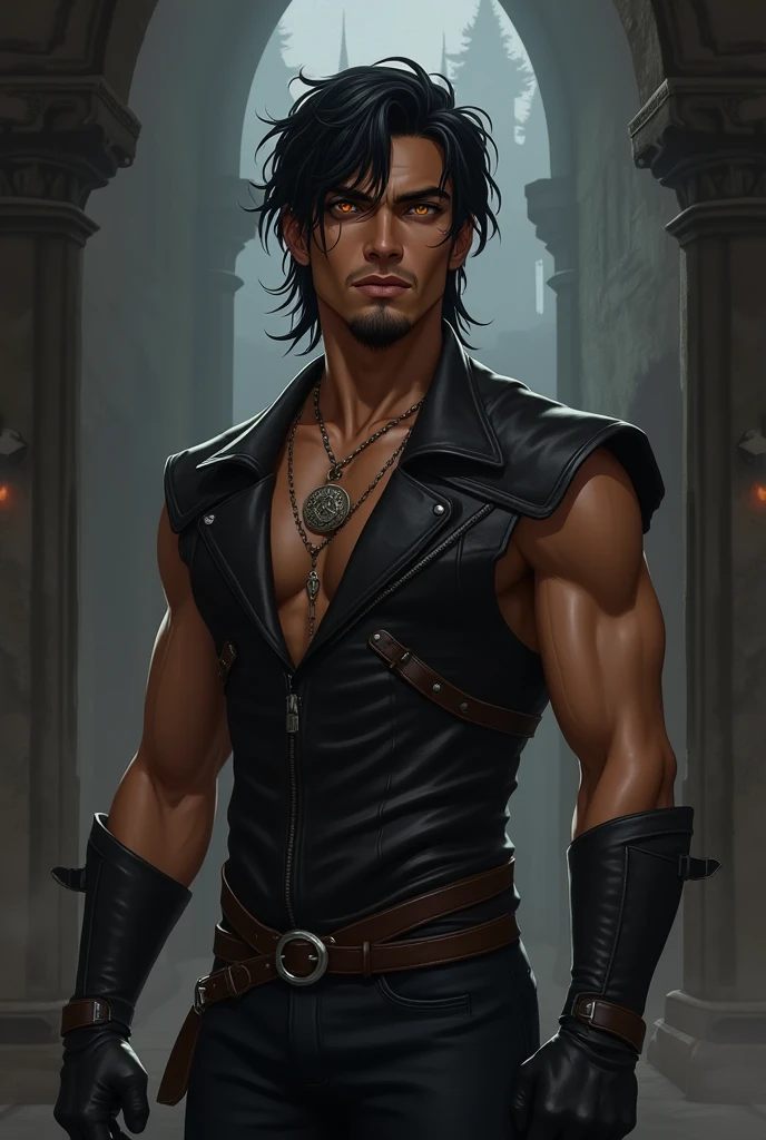 (((Luxurious shoulder length black hair and sexy smirk.))) (((18 years old.))) (((18yo.))) (((Cute smirk.))) (((Single character image.))) (((1boy))) (((Looks like a sexy male swashbuckler for a fantasy setting.))) (((Looks like Marco Banderas.))) He has strong Italian features. Create an enchanting AI-generated image of a charismatic and irresistibly attractive man in a high fantasy realm. He should exude rugged, dashing charm that captures the attention of every onlooker, particularly the adoring gazes of countless women. This character must embody thrilling and exciting qualities, but his arrogance should be evident in his posture and expression.  Fantasy art.  Fantasy character.  He is expressive and has a lot of personality.  Has the body of a male model and a perfect male physique.  (((He seems flirty, sexy and rough.)))(((Seductive like a sexy villain.))) (((Very sexy abs.)))(((Sexy tattoos.)))  (((He looks like a sexy male sorcerer who practices the dark arts.))) (((Dark and eerie background.))) 18 years old Hunk , looking at viewer, photorealistic, perfect face,  perfect face, beautiful big gym built, , open shirt, black pants, straight, 


 dungeons & dragons, fantasy adventurer, fantasy NPC, attractive male in his mid 20's, ultra detailed, epic masterpiece, ultra detailed, intricate details, digital art, unreal engine, 8k, ultra HD, centered image award winning, fantasy art concept, digital art, centered image, flirting with viewer, best quality:1.0,hyperealistic:1.0,photorealistic:1.0,madly detailed CG unity 8k wallpaper:1.0,masterpiece:1.3,madly detailed photo:1.2, hyper-realistic lifelike texture:1.4, picture-perfect:1.0,8k, HQ,best quality:1.0,

 best quality:1.0,hyperealistic:1.0,photorealistic:1.0,madly detailed CG unity 8k wallpaper:1.0,masterpiece:1.3,madly detailed photo:1.2, hyper-realistic lifelike texture:1.4, picture-perfect:1.0,8k, HQ,best quality:1.0,


