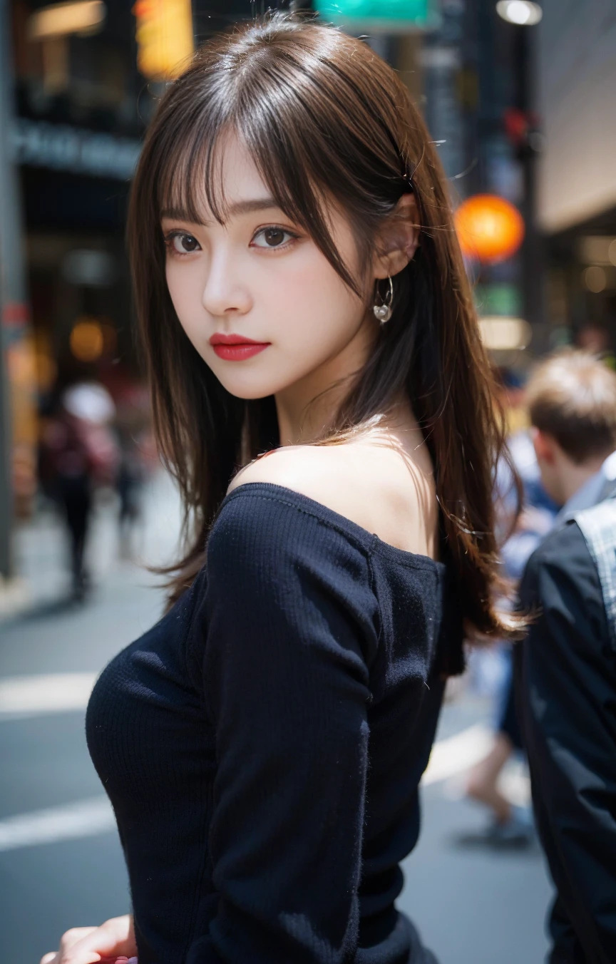 (SFW:1.8、masterpiece, highest quality), 1 Japanese girl, alone, Realistic, Looking at the audience, Light Black eyes:1.4, with highly detailed shiny hair, レパンガス:1.4), Mouth closed, Big Breasts eye、eyelash, Chest cleavage:2, (((Beautiful and cute bangs:2、Jet Black Hair:2, Add highlights to the eyes:1.4, big chest, Glowing Skin:1.4, Looking at the audience, She is very 美しい and cute, Show me your ears, Beautiful long neck, Please close your mouth and laugh, Ideal body type, Beautiful long neck:1.4, ((Transparency, clear, Transparent beauty, Gloss)), Perfect Anatomy, ((Portrait, Attractive woman)), 26 years old, Bun Hair, Medium Hair, Shiny Hair, longeyelashes, solid circle eyes, glossy lips, ear blush, ccurate, ((wear White color V-neck T-Shirt)), cheeks are red, anatom, ((wearing glasses)), ((Angle is From below)), ((Posing is Swayback stance)), ((Standing in front of Tokyo Station.)), Hyper realistic, anaglyph, stereogram, pov, atmospheric perspective