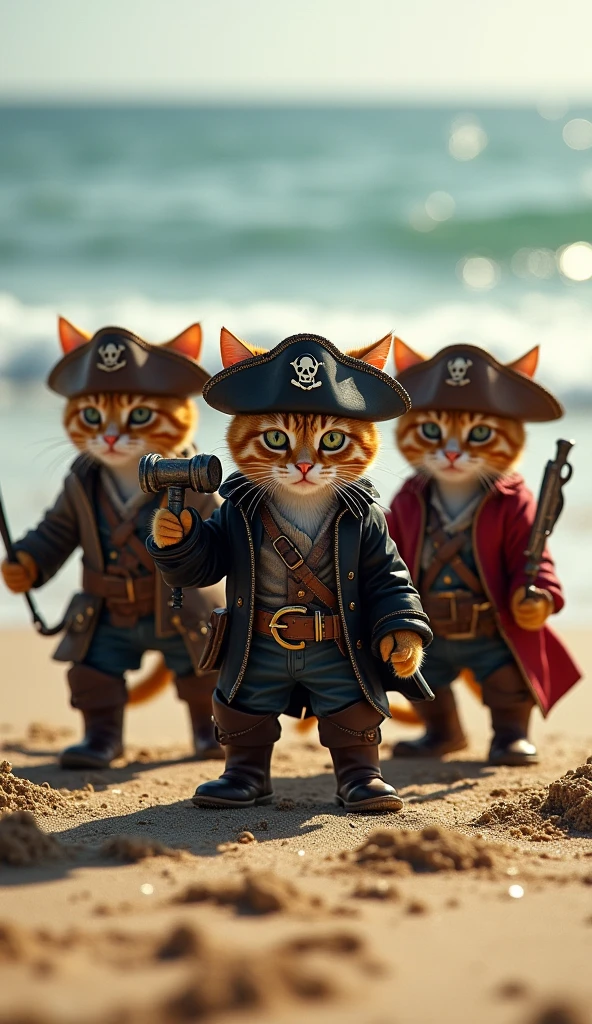 Kittens dressed up in Pirates of the Caribbean costumes　high resolution　Real