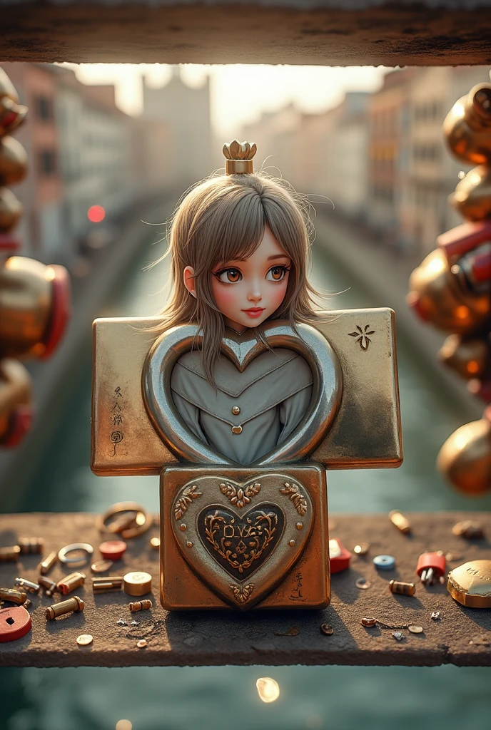 Create a photo of a 2D golden heart
