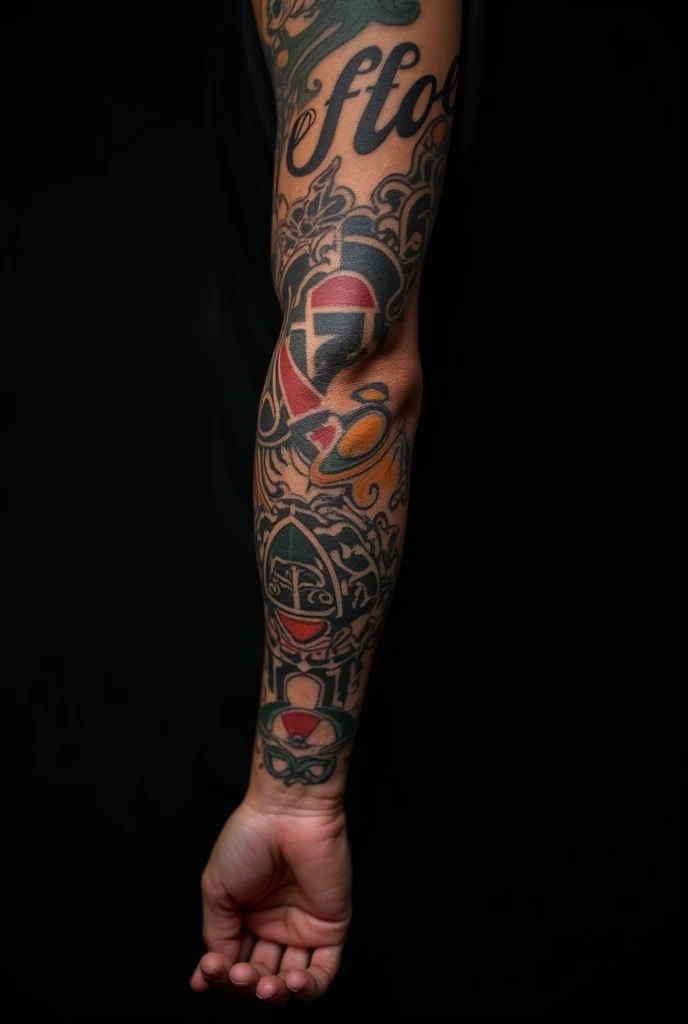 Mens armband tattoo with inner honeycomb 
