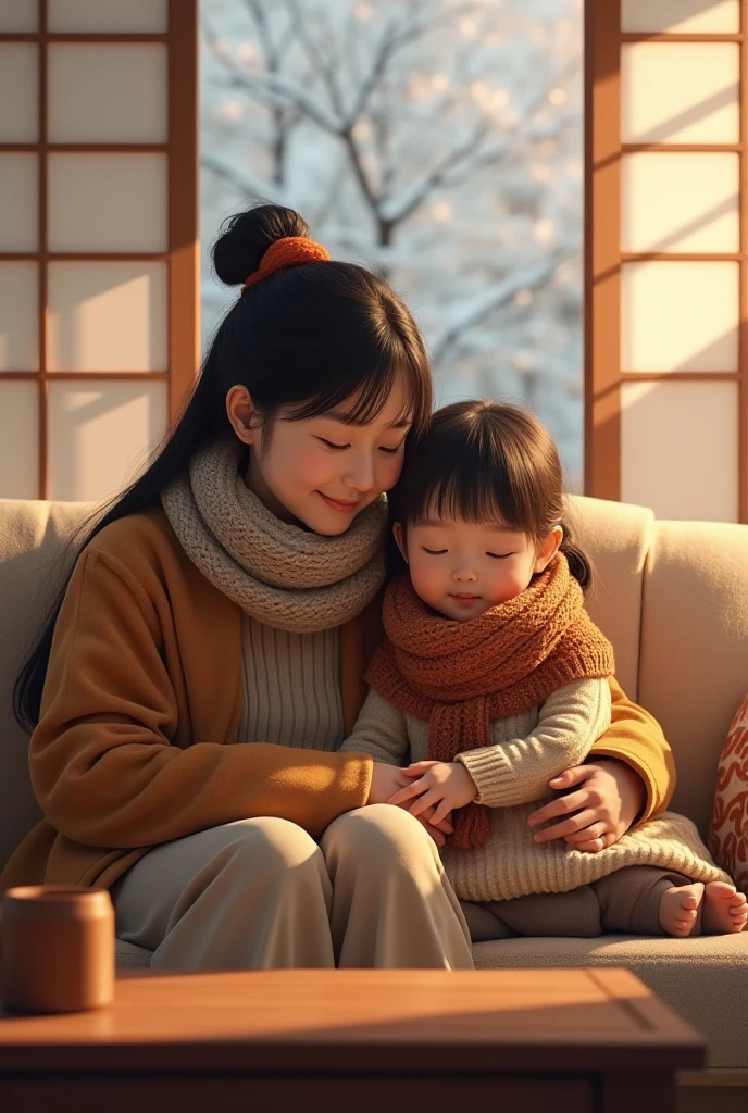 24 solar terms, （winter solstice）In northern China，Every year on the winter solstice, Family reunification, Mom and dad eat dumplings with little girl。Everything comes to life against a fantastic backdrop, with lots of details
