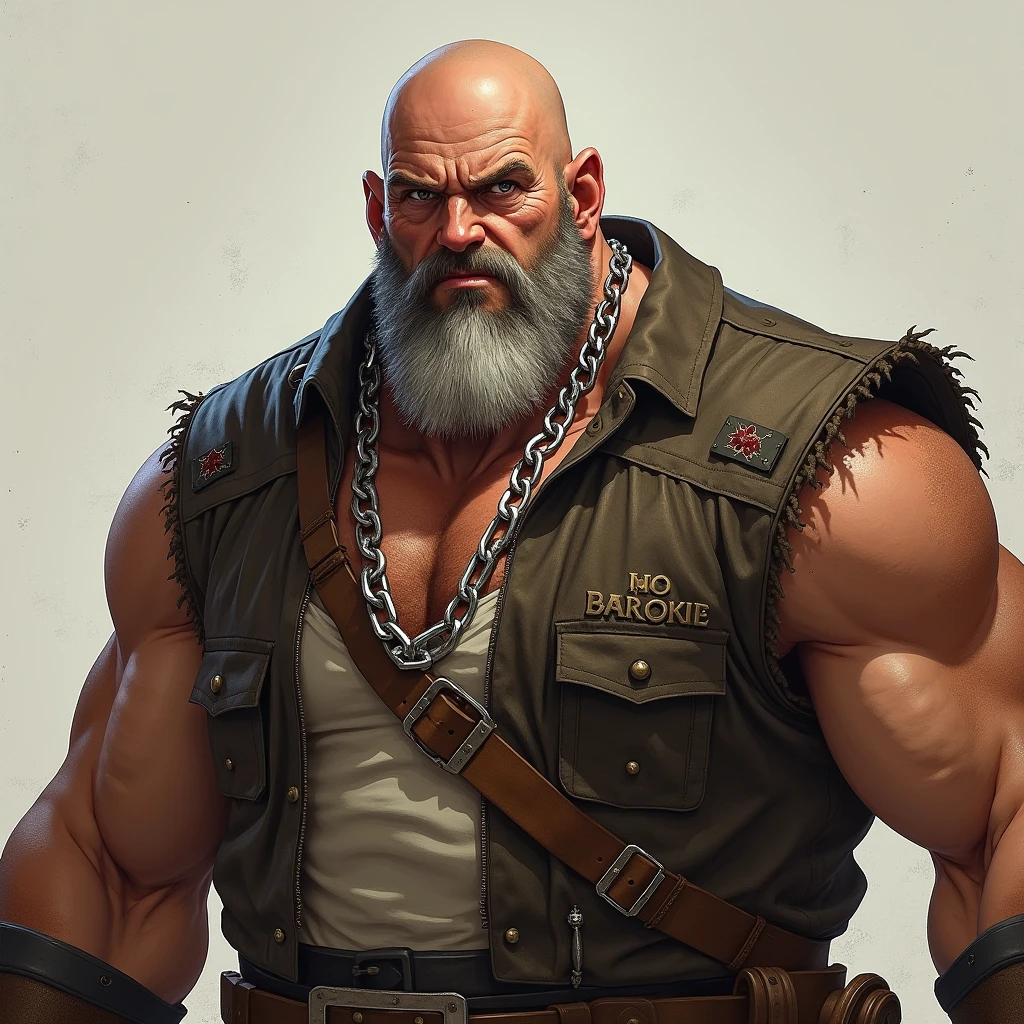Big ugly scarry man who want to murder a with his own hands.