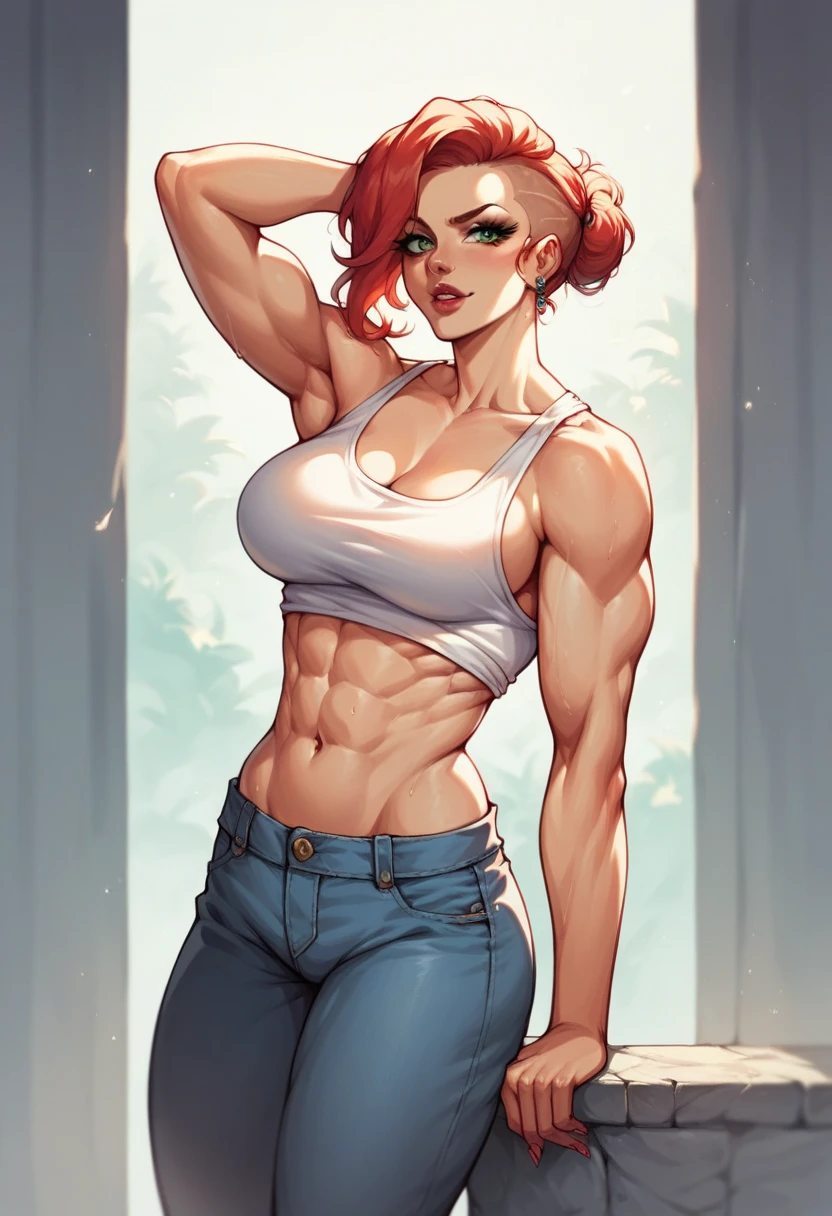 Create a muscular girl